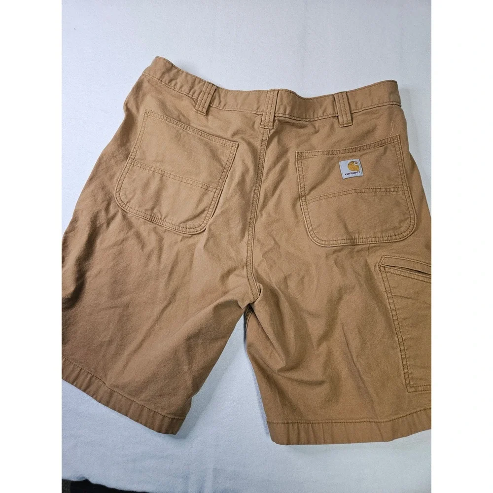 Carhartt Relaxed Fit Shorts Mens 38 Brown Canvas Workwear Utility Carpenter